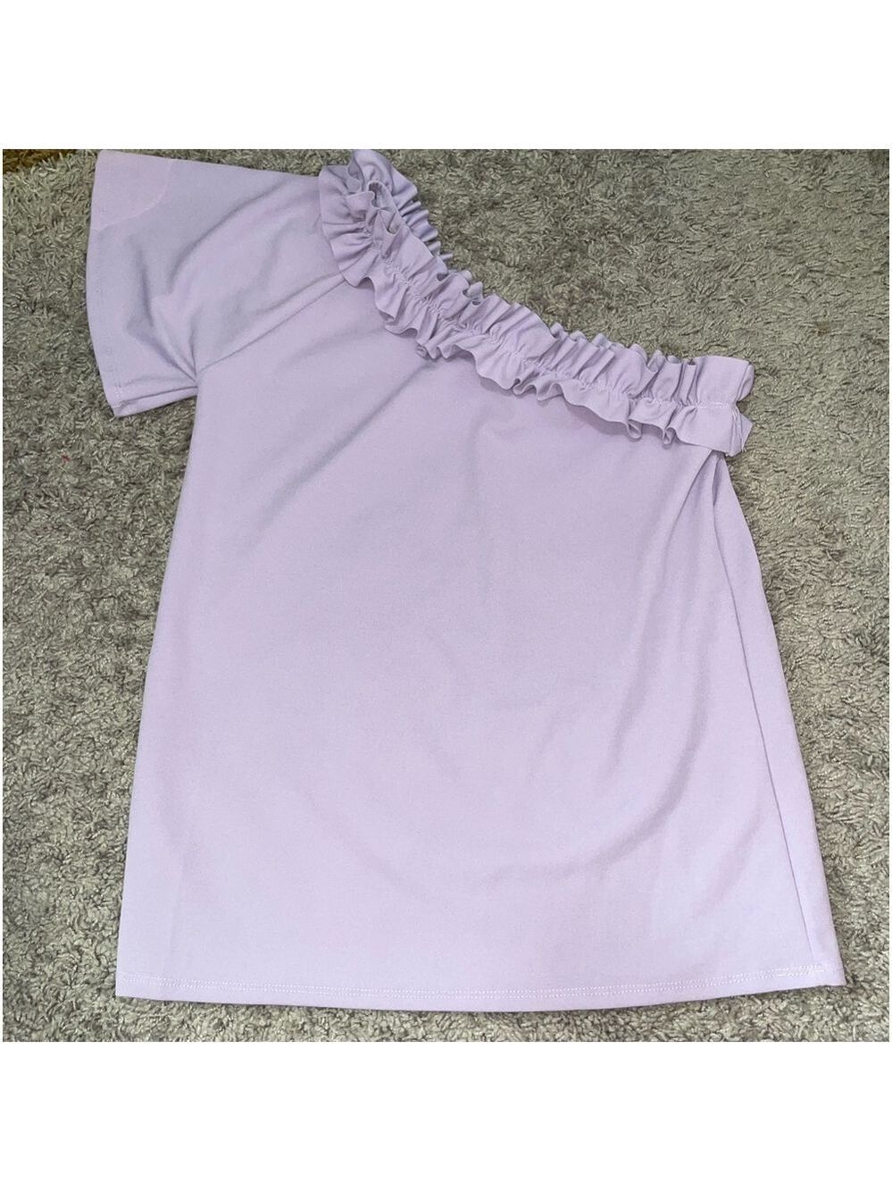 BIBI One Shoulder Ruffle Top Women's Small Pastel - Picture 9 of 12